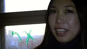 Wow, young asian sucking cock in ass outdoors now!