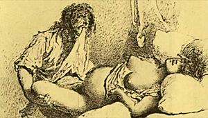 vintage erotic illustration with steamy retro vibes!