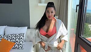 Stunning Brunette Stranger Gets Rough Anal in Hotel Room Action