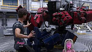 stranded in space, flirting with a half robot girl