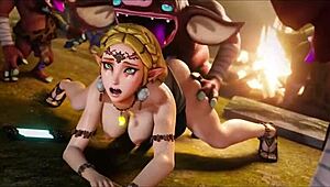 Zelda Compilacion of Hardcore Hentai Action with Monster Cock