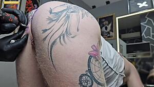 Starting My Day with Outdoor Anal Tattoo Play in Interracial Action