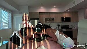 哇免费黑妹剃毛后给客人开吹箫趴体！