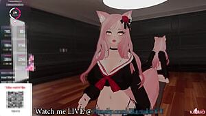 Kanako's chat demands squirt, catgirl VTuber moans in ecstasy