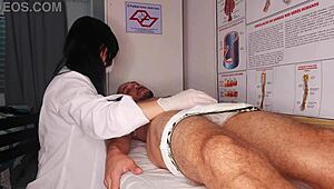 Nurse watches patient’s erection with intense curiosity!