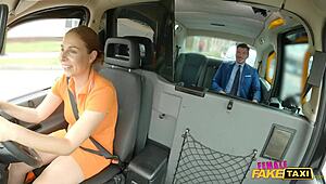 Female Fake Taxi Driver Bangs Lucky Guy Outdoors