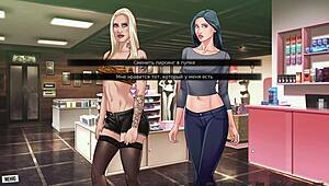 Complete gameplay - our red string part 21 with naked blonde using dildo in photoshoot