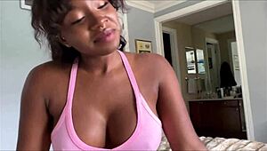 Perfect Ebony Amari Anne Uses Step Brother's Monster Cock for Anal Practice. Watch Her Therapy with Alex Adams.