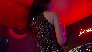 public pickup at nightclub turns into wild bondage creampie!