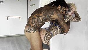 Tattooed Sexy Princess Trains with Damilvvs in Gay Session