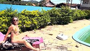 Feeling excited, the wife eagerly waits for her husband to leave so she can pleasure the neighbor