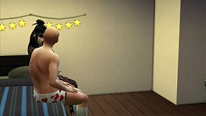 该死！小亚洲中国婊子以Hentai风格服务客户！