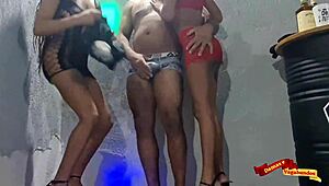 Live Sex at Pool Party with Rough Bisexual Action