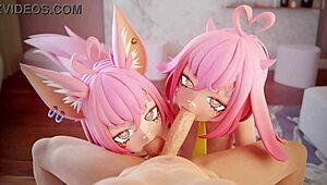 Two anime girls suck your cock 😍