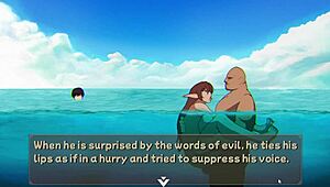 Hey, in this hentai game, my friend’s getting pounded at the beach