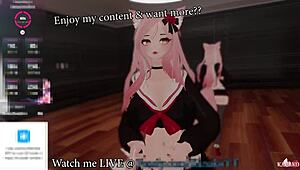 Kanako's chat demands squirt, catgirl VTuber moans in ecstasy