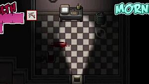 Watching a Movie with Busty Woman in Hentai Game