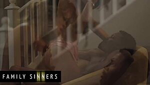 Family Sinners Petite 18+ Babe Pussy Dominated by Father-in-Law With Facial