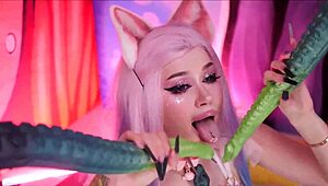 Yo, this solo anime girl with long tentacles is wild, right? 😍