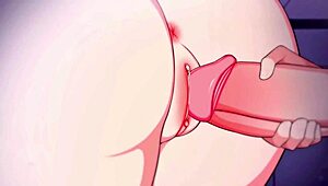 minamoto no raikou's big tits and blowjob in erotic animation?