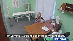 Hot Blonde Nurse Examines Patient Intimately