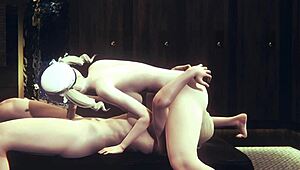 Genshin Impact hentai with Barbara in hardcore futanari action blows minds