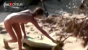 this hot teen babe got drilled hard into the beach sand.