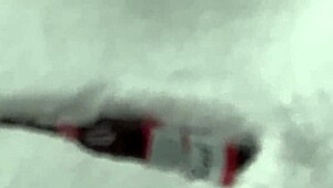 dude, check this young bitch with a bottle in her ass! 😲