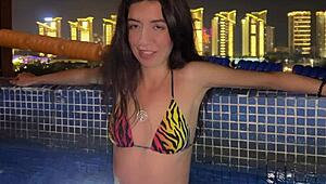 i picked up this pool cutie, katty west, and she made me cum in just three minutes