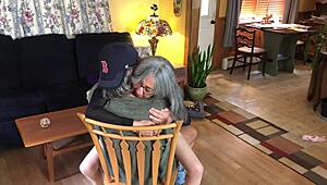 man, sexy milf in heels and nylons bangs young neighbor hard