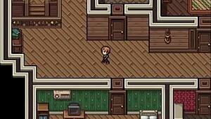 Watching a Movie with Busty Woman in Hentai Game