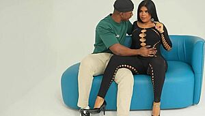 Bbw babe's first interracial casting with big black cock