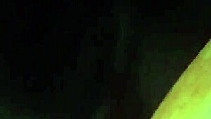 This ts gets a sloppy blowjob from a hooded black guy