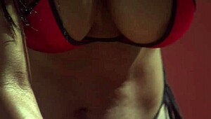 Dee gets massaged and fucked hard by pool outdoors