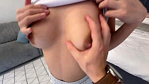 yo, cute asian girl jumps on a thick dick