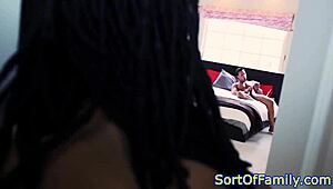 ebony stepdaughter gets pounded doggystyle in wild reality