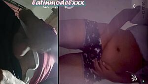 hot big ass model watches her older lover masturbate on a videocall