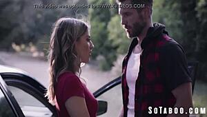 Bipolar Hitchhiker Kirsten Scott Takes Rough Cock in Car