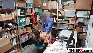 teen spreads legs for burglar blowjob