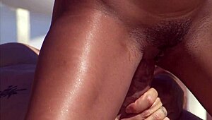 Dee gets massaged and fucked hard by pool outdoors