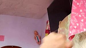 Whoa, huge cumshot solo in my step mother-in-law's room!