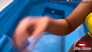 pov- i slam my cock in n fill her pussy w milk at pool, she a bitch wantin hard sex
