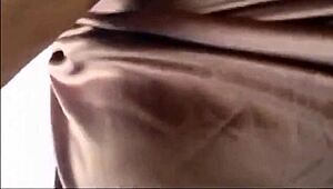 Hey, can this French blonde handle rough doggy in satin lingerie?