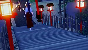 Rias Gremory in kimono at the festival. Why is there sex in this hentai madness?