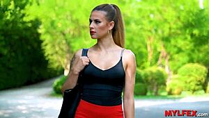 mylfex glamorous milf confronts his boss at his home with anal riding