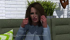 Redhead with small tits sucks cock and plays with pussy!