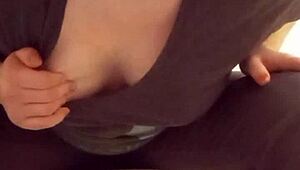 Toilet compilation with petite natural tits in steamy POV