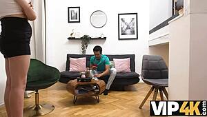 pregnant horny bitch banging while her pathetic husband watches in shock