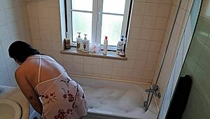 curious why this latina wife needed a handyman for her hot tub?