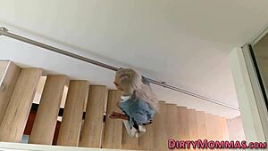 milf stepmom gets cum sprayed in wild teen threeway